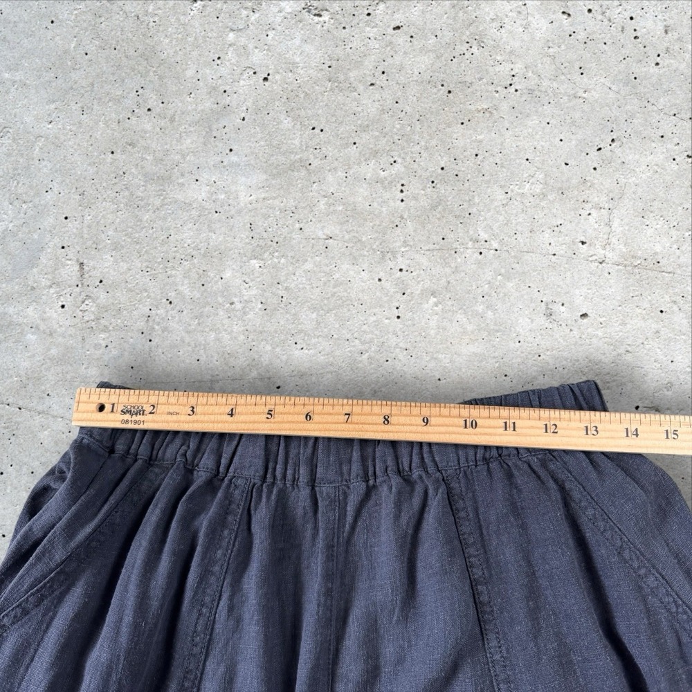 Free People High Road Pull-On Barrel Linen Pants In Python Black Sz XS - Picture 10 of 10